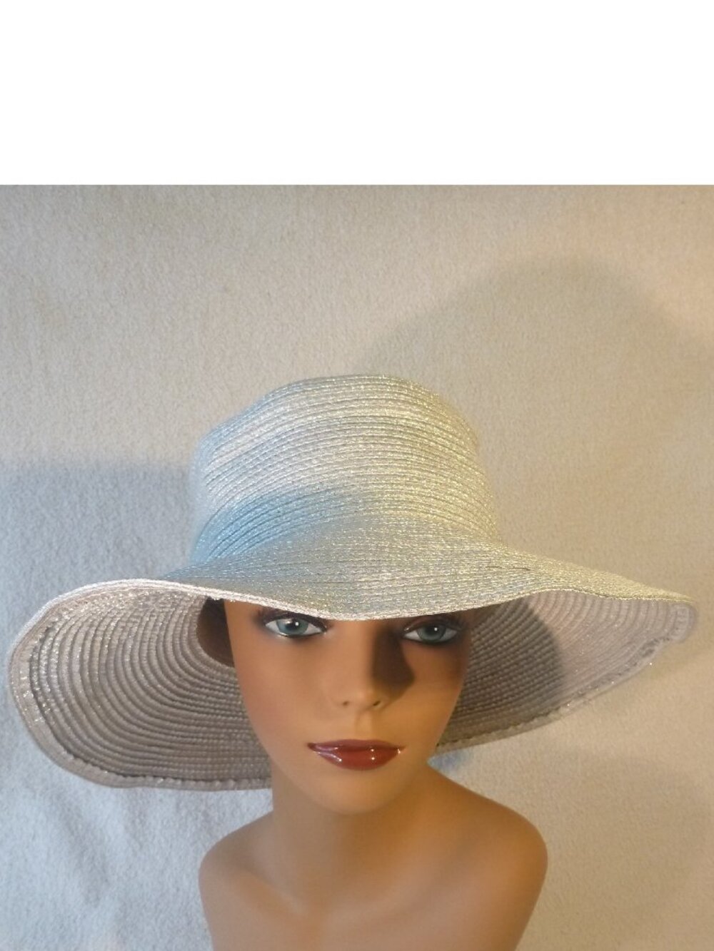 Nordstrom Made in Italy Floppy Sun Hat - Metallic White & Silver